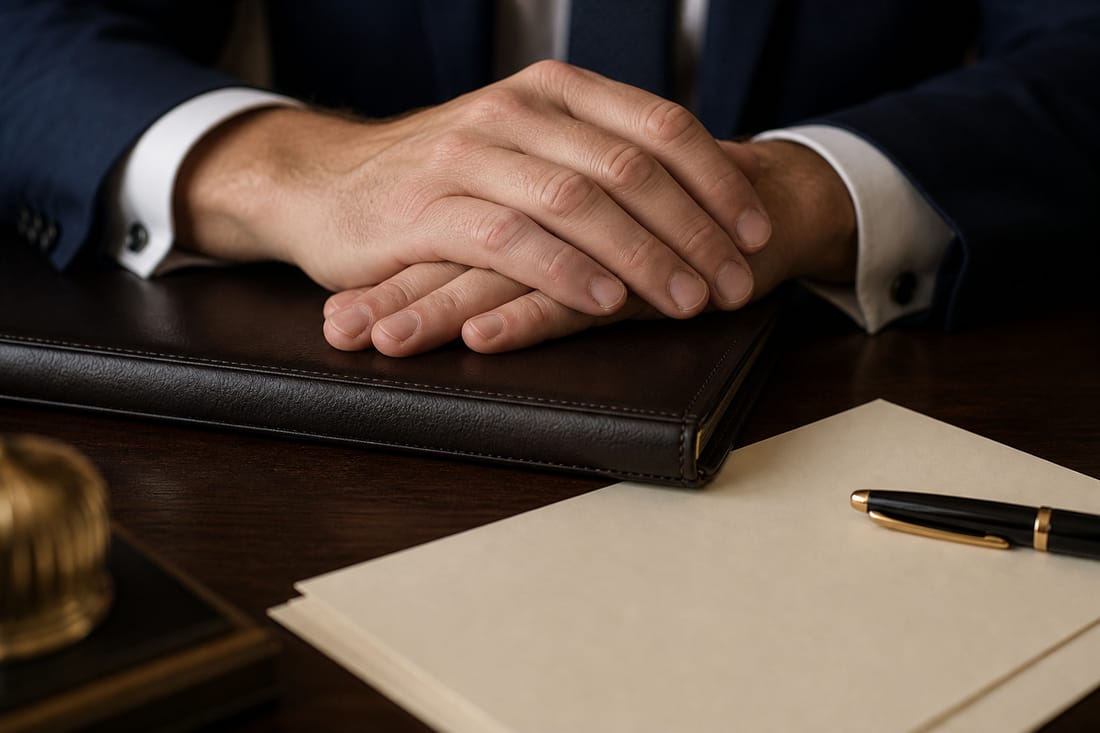 Exemple : mains examinant des documents patrimoniaux sur un bureau